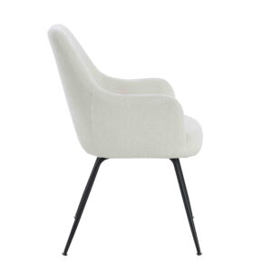 Maxwell Set of 2 Light Beige Textured Fabric Dining Chairs with Arms