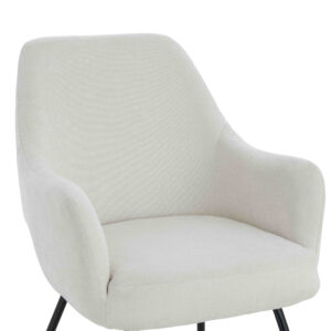 Maxwell Set of 2 Light Beige Textured Fabric Dining Chairs with Arms