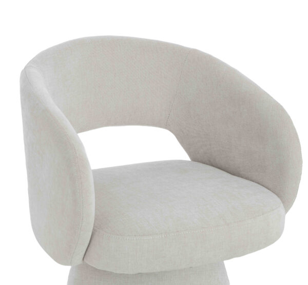 Maxwell Textured Beige Fabric Curved Accent Dining Chair