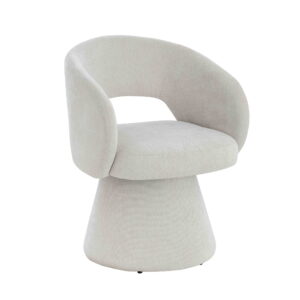 Maxwell Textured Beige Fabric Curved Accent Dining Chair
