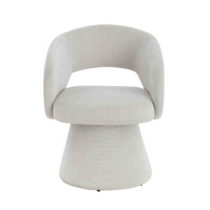 Maxwell Textured Beige Fabric Curved Accent Dining Chair