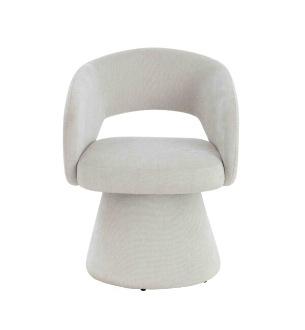 Maxwell Textured Beige Fabric Curved Accent Dining Chair