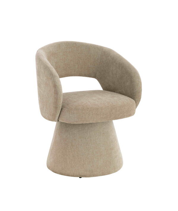 Maxwell Stone Fabric Curved Accent  Dining Chair