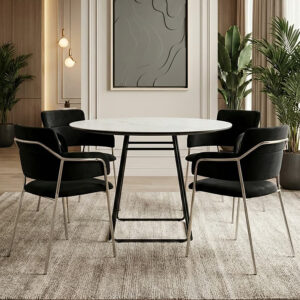 Imperia Ceramic Marble Effect Round Dining Table
