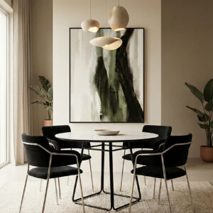 Imperia Ceramic Marble Effect Round Dining Table