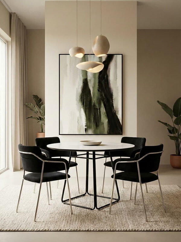 Imperia Ceramic Marble Effect Round Dining Table
