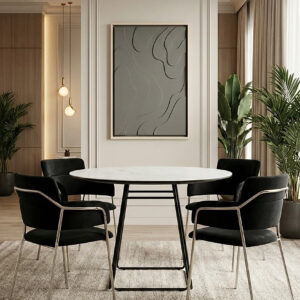Imperia Ceramic Marble Effect Round Dining Table