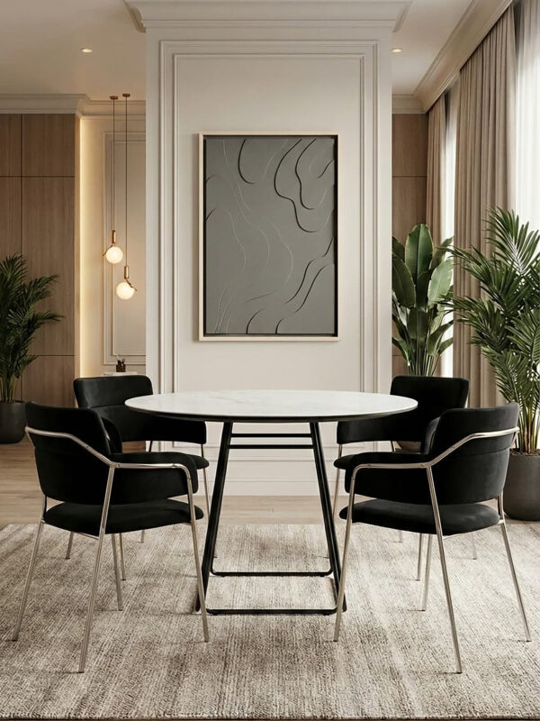 Imperia Ceramic Marble Effect Round Dining Table