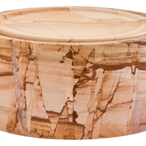 Tiga Teakwood Marble Set Of Five Round Coasters with Holder