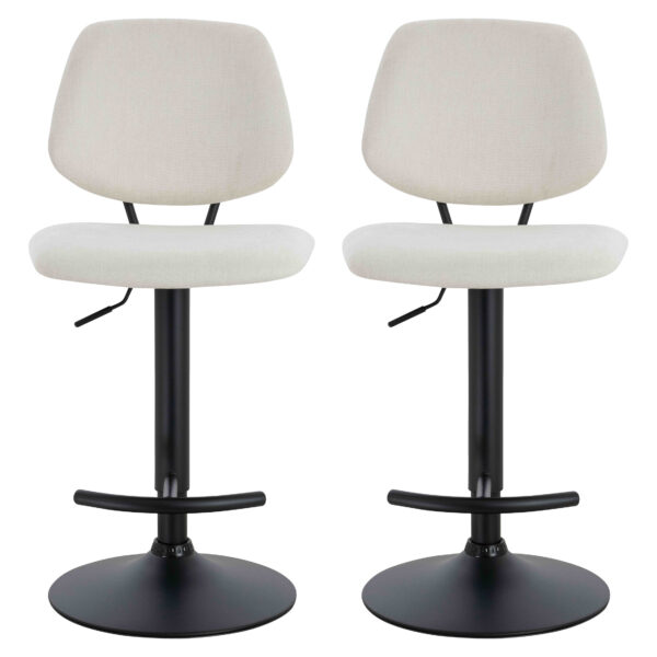 Maxwell Set of 2 Beige Textured Fabric Bar Chairs