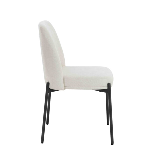 Maxwell Set of 2 Light Beige Textured Fabric Dining Chairs