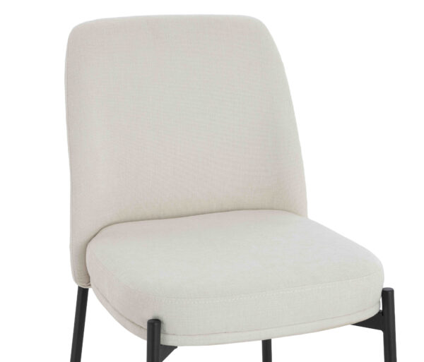 Maxwell Set of 2 Light Beige Textured Fabric Dining Chairs