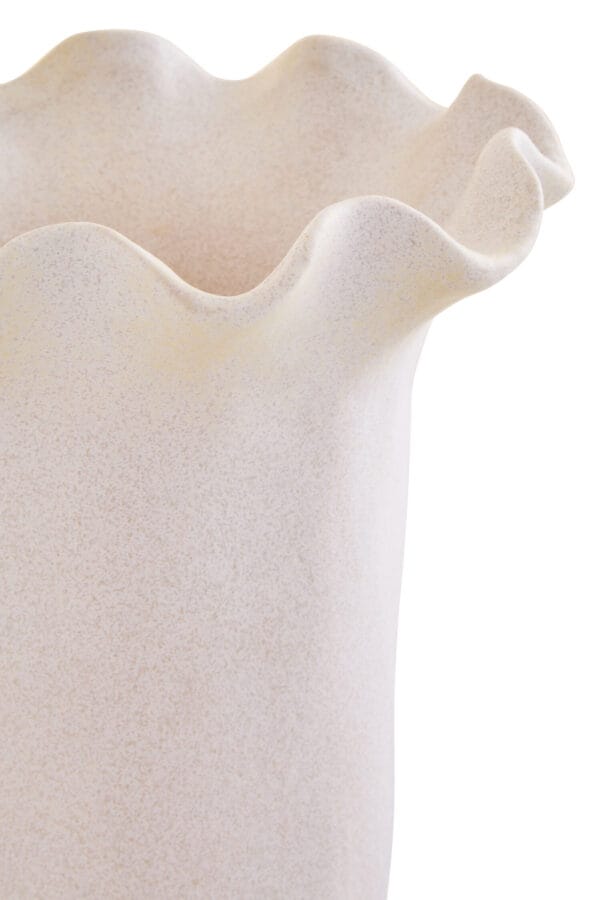 Sonata Large Cream Fluted Vase