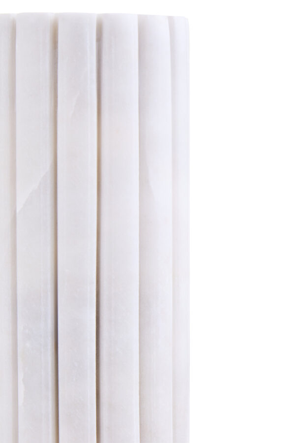Savio White Fluted Marble Vase
