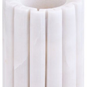Savio White Fluted Marble Vase
