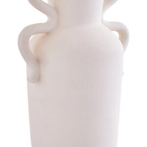 Sonata Large White Vase with Abstract Handles