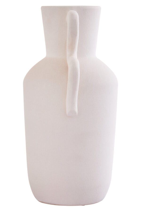 Sonata Large White Vase with Abstract Handles