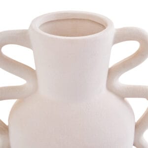 Sonata Large White Vase with Abstract Handles