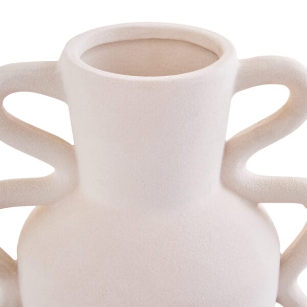 Sonata Large White Vase with Abstract Handles