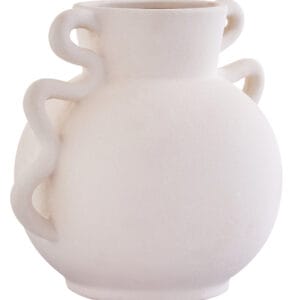 Sonata Small White Vase with Abstract Handles