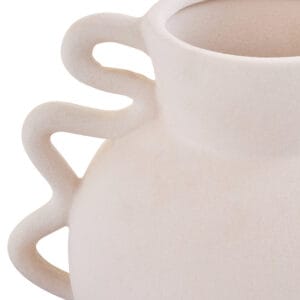 Sonata Small White Vase with Abstract Handles