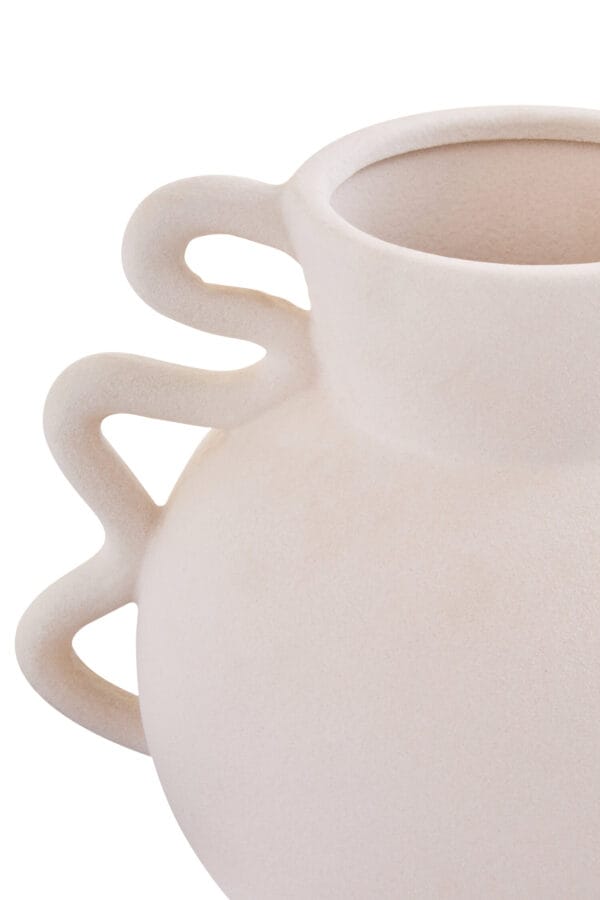 Sonata Small White Vase with Abstract Handles