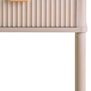 Heritage One Drawer Reed Detail Taupe Wood Side Table