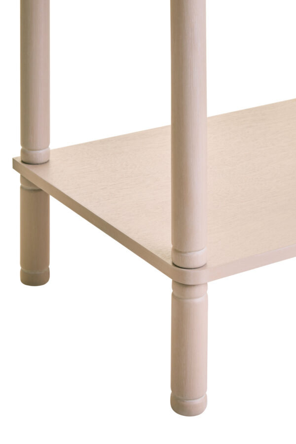Heritage One Drawer Reed Detail Taupe Wood Side Table