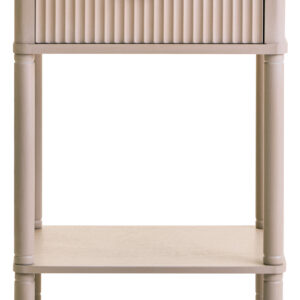 Heritage One Drawer Reed Detail Taupe Wood Side Table