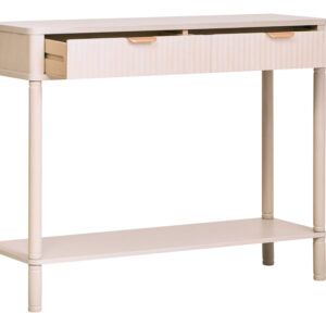 Heritage Two Drawer Reed Detail Taupe Wood Console Table