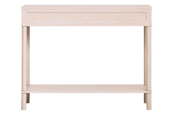Heritage Two Drawer Reed Detail Taupe Wood Console Table