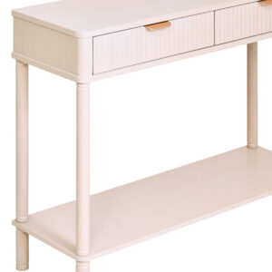 Heritage Two Drawer Reed Detail Taupe Wood Console Table