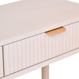 Heritage Two Drawer Reed Detail Taupe Wood Console Table