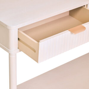Heritage Two Drawer Reed Detail Taupe Wood Console Table