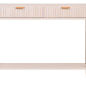 Heritage Two Drawer Reed Detail Taupe Wood Console Table