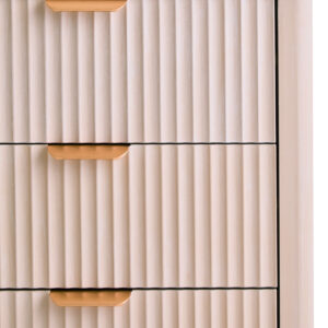 Heritage Reed Detail Taupe Finish Three Drawer Chest