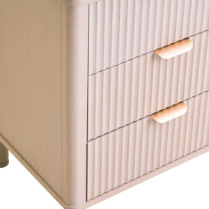 Heritage Reed Detail Taupe Finish Three Drawer Chest