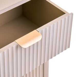 Heritage Reed Detail Taupe Finish Three Drawer Chest