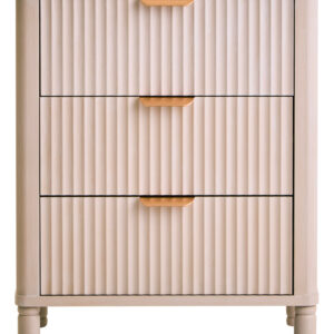Heritage Reed Detail Taupe Finish Three Drawer Chest