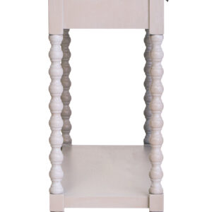 Heritage Two Drawer Bobble Detail Grey Wood Console Table