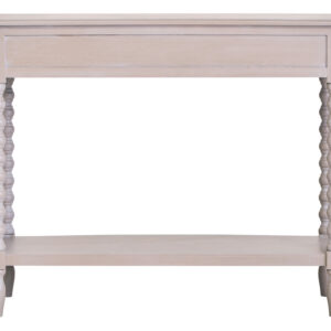 Heritage Two Drawer Bobble Detail Grey Wood Console Table