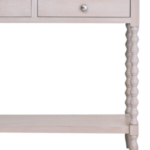 Heritage Two Drawer Bobble Detail Grey Wood Console Table