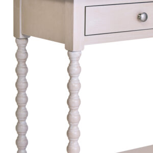 Heritage Two Drawer Bobble Detail Grey Wood Console Table