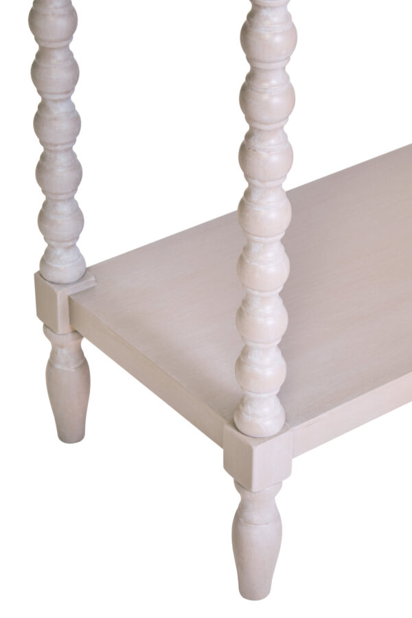 Heritage Two Drawer Bobble Detail Grey Wood Console Table