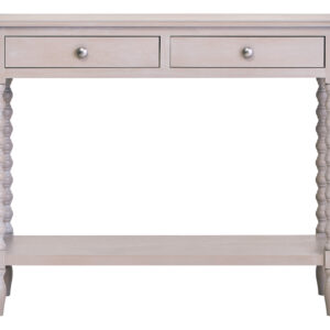 Heritage Two Drawer Bobble Detail Grey Wood Console Table