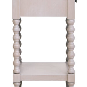 Heritage One Drawer Bobble Detail Grey Wood Side Table