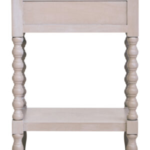 Heritage One Drawer Bobble Detail Grey Wood Side Table