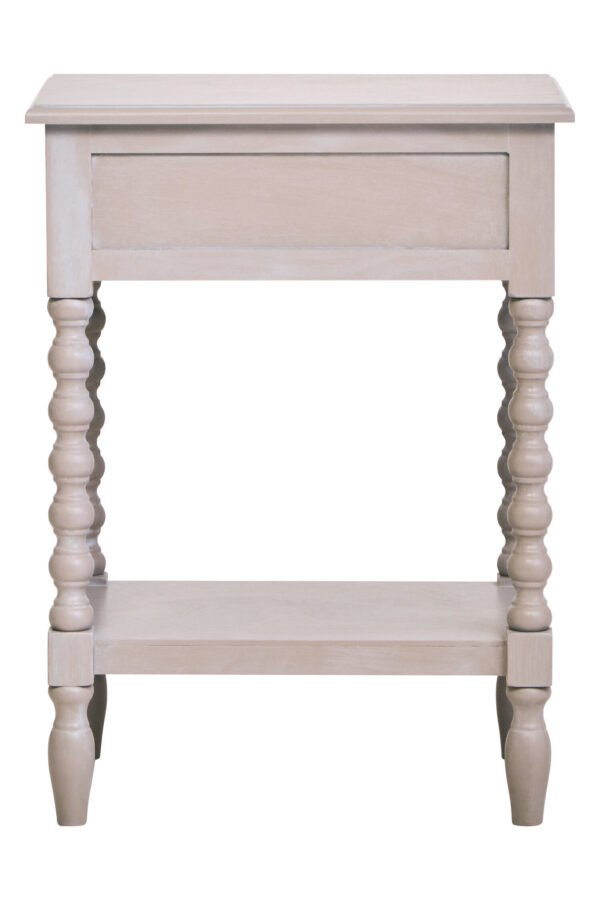 Heritage One Drawer Bobble Detail Grey Wood Side Table