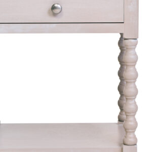 Heritage One Drawer Bobble Detail Grey Wood Side Table