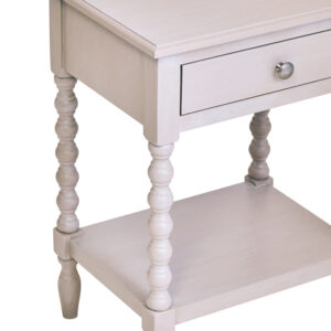Heritage One Drawer Bobble Detail Grey Wood Side Table